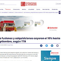 Las fusiones y adquisiciones cayeron el 10% hasta septiembre, segn TTR